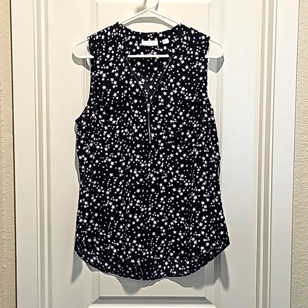 Women's Navy blur star pattern tank top
